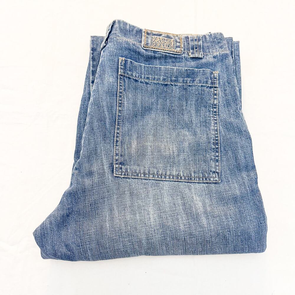 Marithe Francois Girbaud Straight Y2K Blue Denim Jeans Wide Leg Size 36 Regular